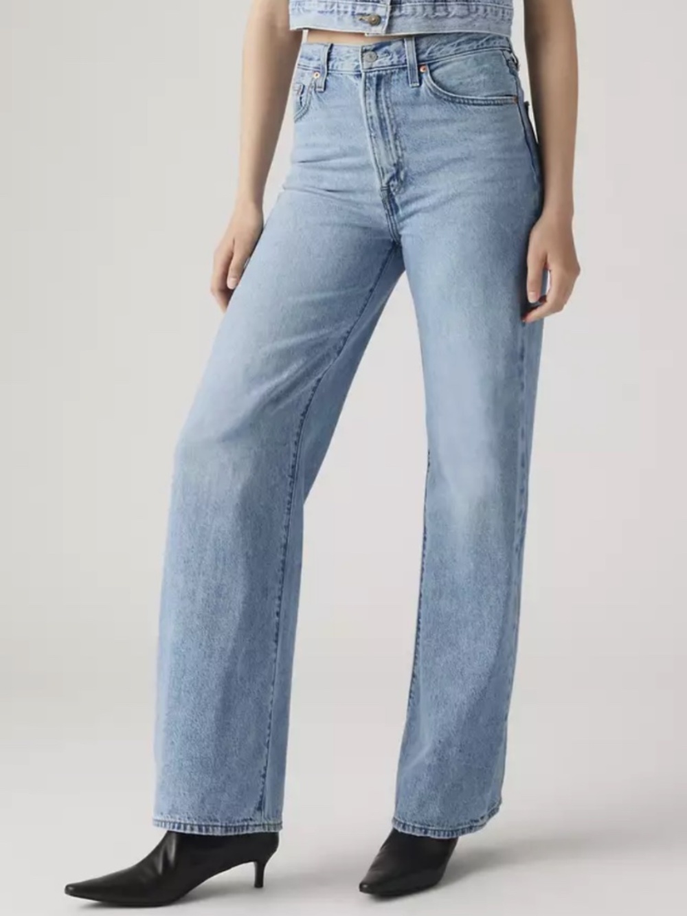 Levi's Premium Ribcage Wide Leg Blue Jeans Size 30